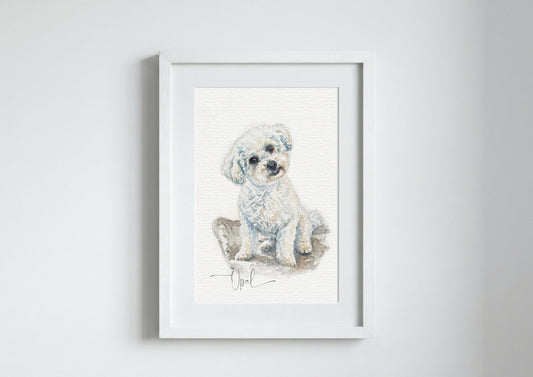 Custom Dog Watercolour Portrait | Personalised Pet Portrait | Pet Illustration | Dog Lover Gift | Pencil Outline Hand Painted __etsy:7850197902