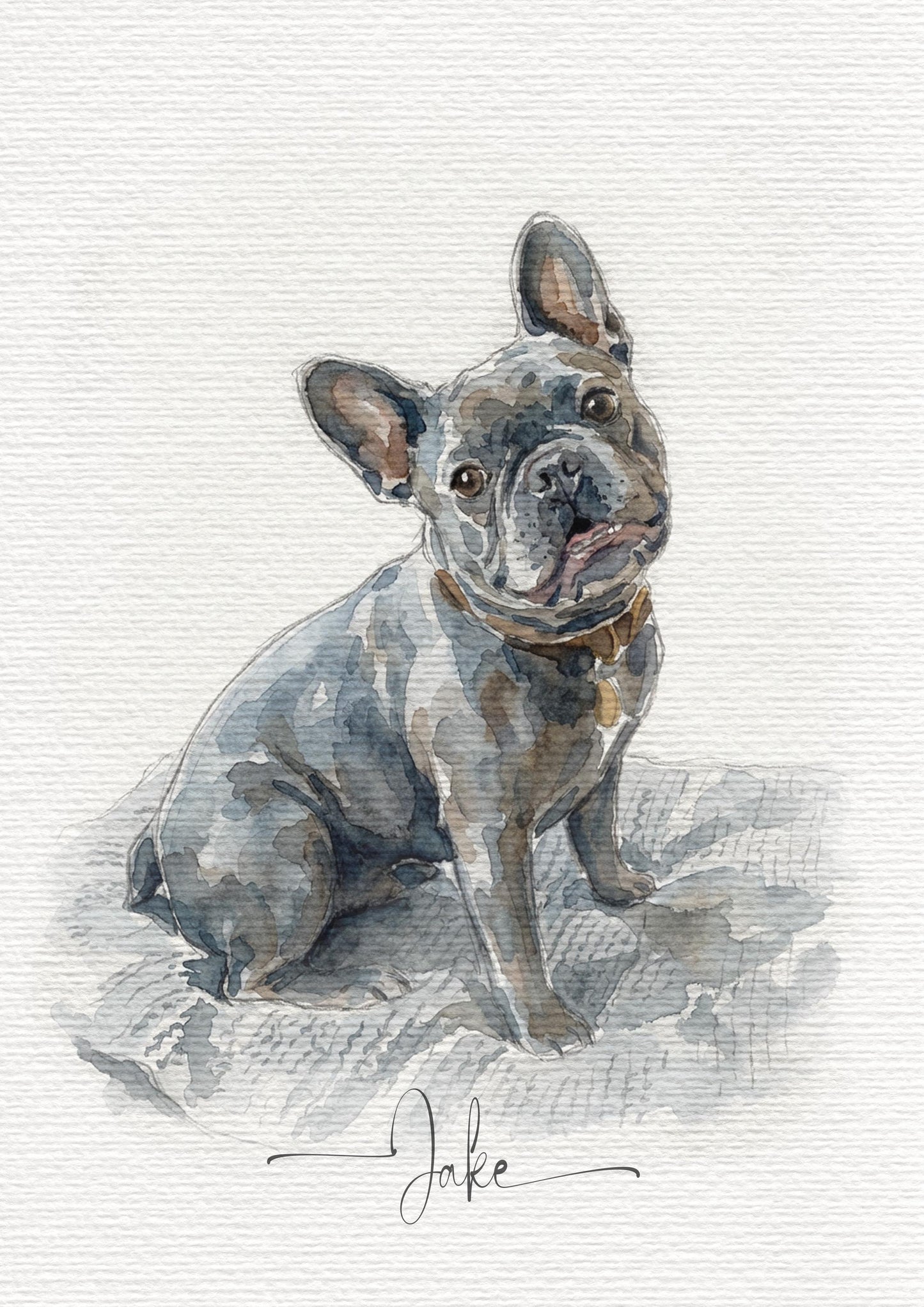 Custom Dog Watercolour Portrait | Personalised Pet Portrait | Pet Illustration | Dog Lover Gift | Pencil Outline Hand Painted __etsy:7850203014