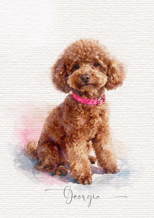 Dog Portrait Hand Painted Watercolour Style | Pet Photo to Art Print | Digital Hand-Finished Pet Illustration | Unique Dog Lover Gift __etsy:7305318462
