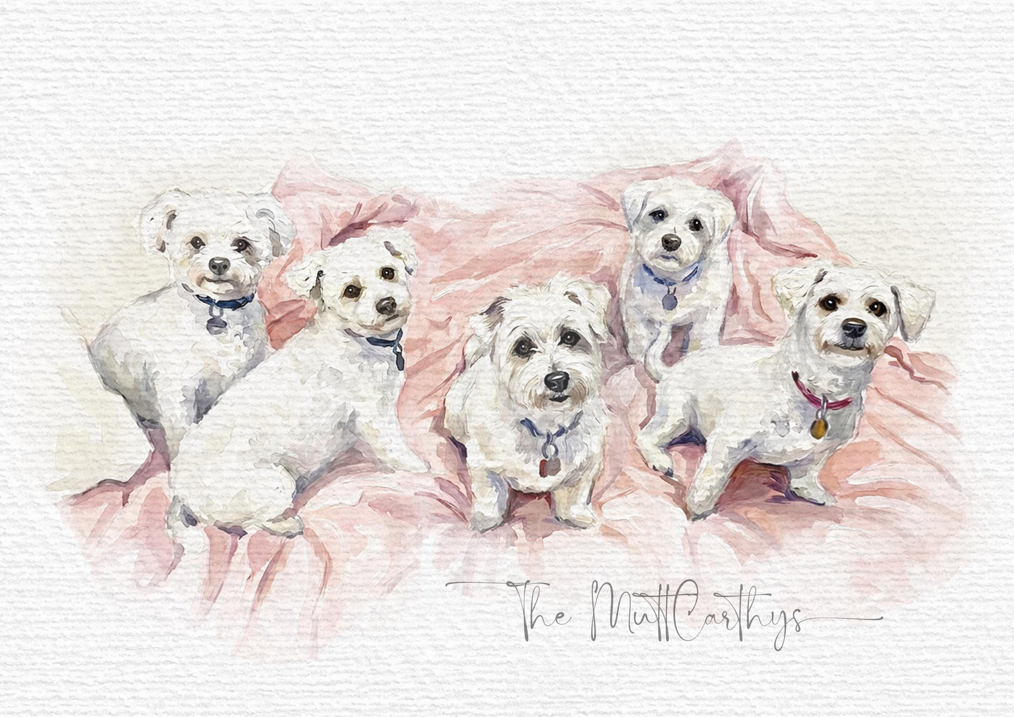 Photo-Merge Custom Dog Watercolour Portrait | Personalised Pet Portrait Illustration | Style of Pencil Outline Hand Painted Watercolour __etsy:8138461012