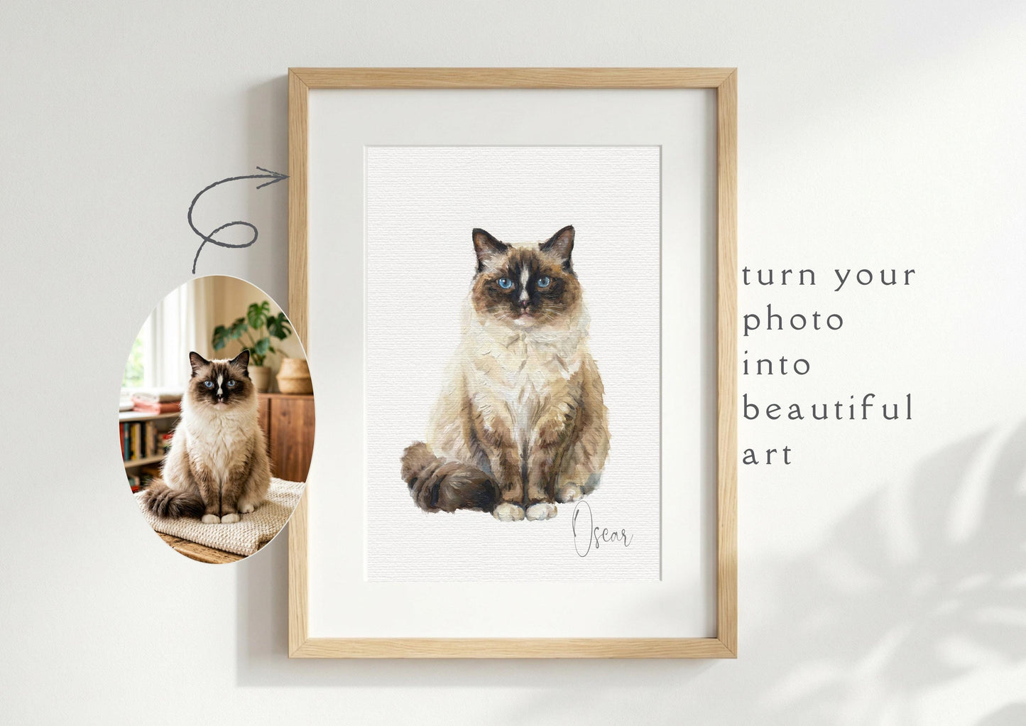 Cat Custom Watercolour Painting Portrait | Personalised Pet Portrait | Pet Illustration | Cat Lover Gift | Pencil Outline Digital Painted __etsy:7900719703
