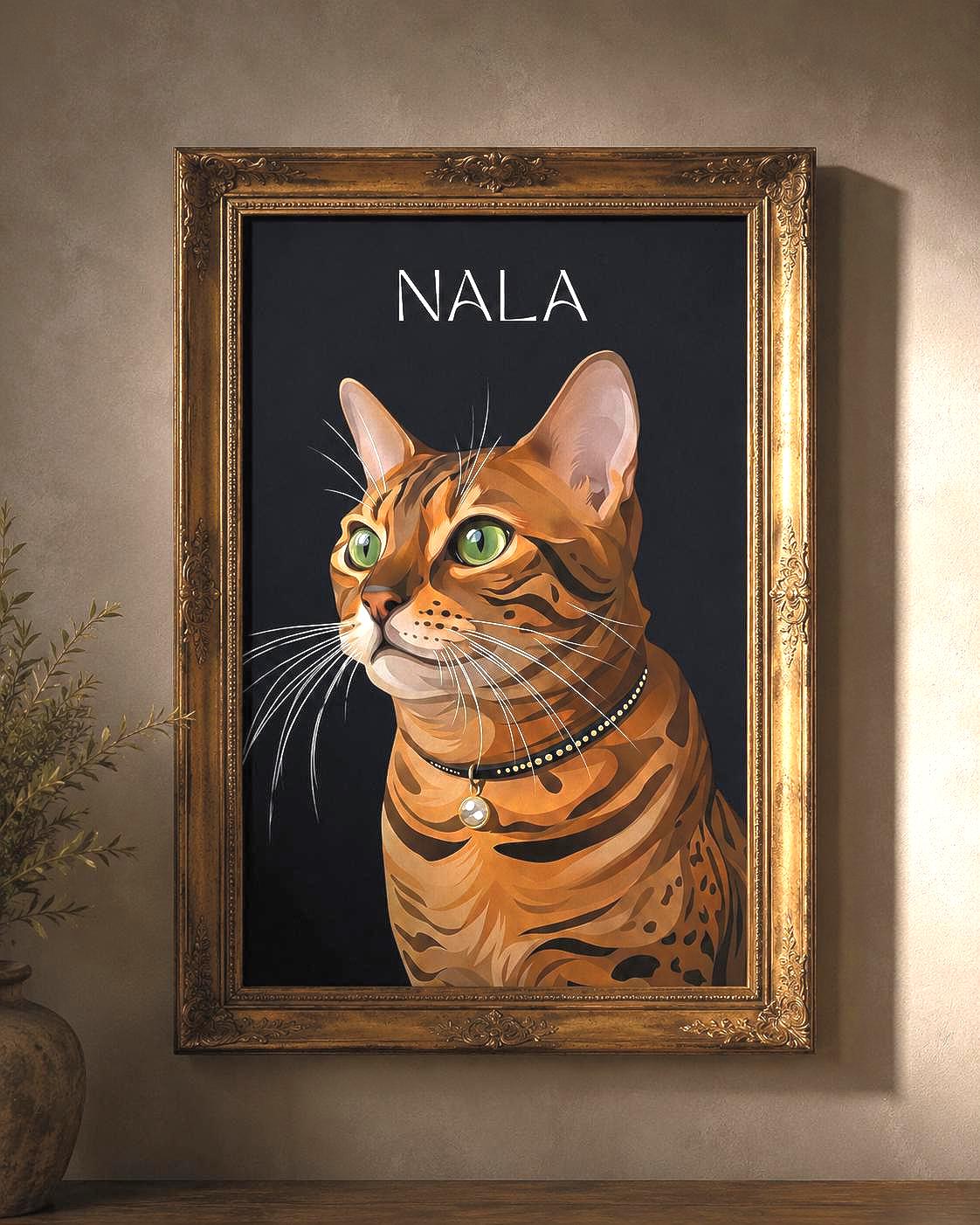 Custom Cat Portrait From Photo, Pet Portrait, Cat Lover Gift, Kitten Cat Print, Pet Memorial Artwork __etsy:8088330156