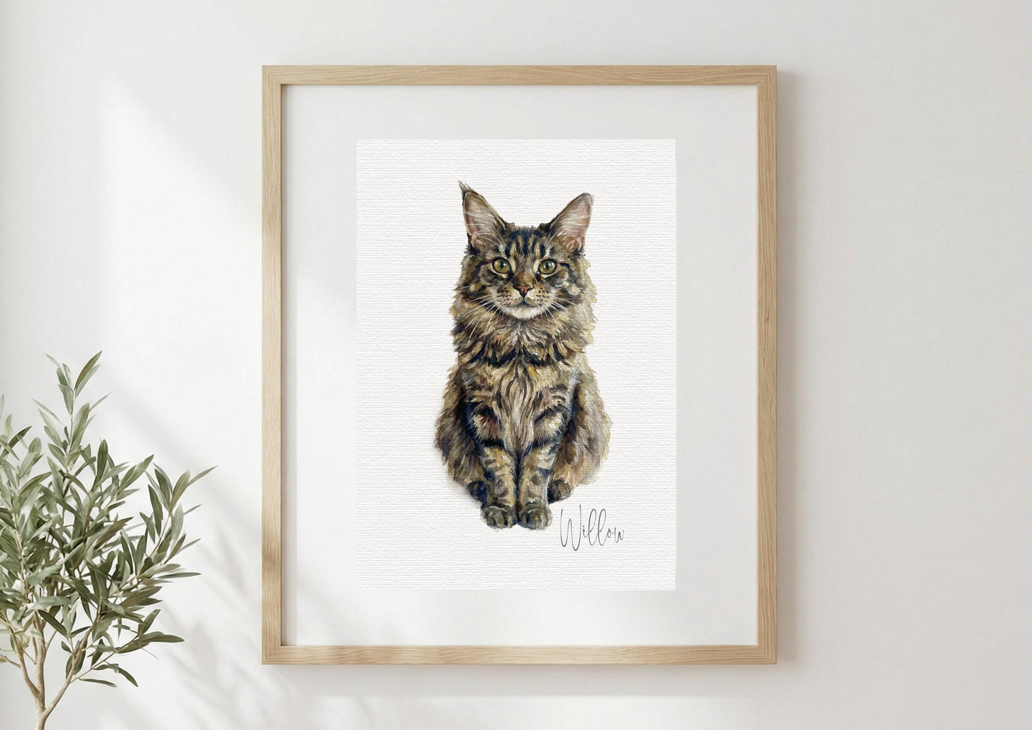 Custom Cat Watercolour Portrait | Personalised Pet Portrait | Pet Illustration | Cat Lover Gift | Pencil Outline Hand Painted __etsy:7900645287