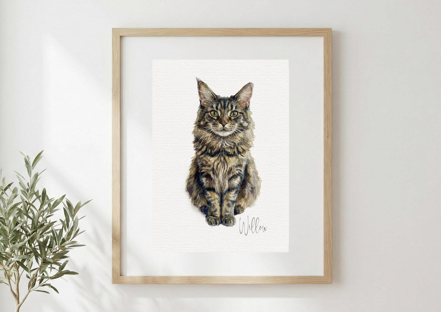 Custom Cat Watercolour Portrait | Personalised Pet Portrait | Pet Illustration | Cat Lover Gift | Pencil Outline Hand Painted __etsy:7900645287