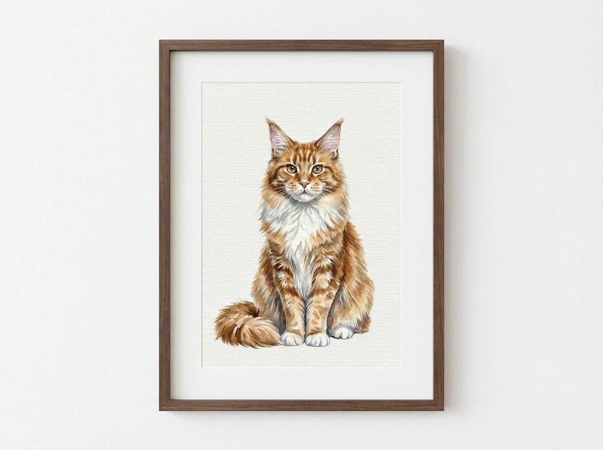 Custom Cat Watercolour Portrait | Personalised Pet Portrait | Pet Illustration | Cat Lover Gift | Pencil Outline Hand Painted __etsy:7903622073