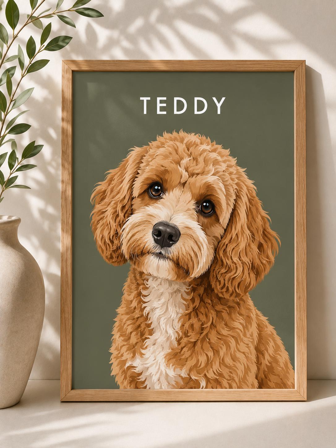 Custom Dog Pet Portrait From Photo, Personalised Dog Print, Cat Memorial Gift, Pet Lover Gift, Pet Wall Art __etsy:8061472192