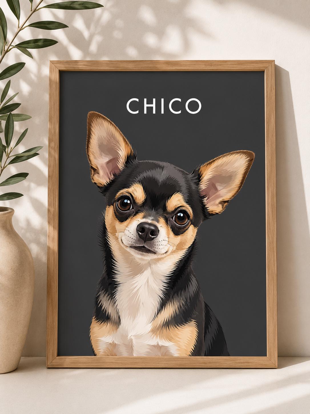 Custom Dog Pet Portrait From Photo, Personalised Dog Print, Cat Memorial Gift, Pet Lover Gift, Pet Wall Art __etsy:8061463262