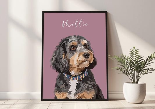 Custom Dog Portrait From Photo, Personalised Dog Print, Cat Memorial Gift, Pet Lover Gift, Pet Wall Art, Beagle __etsy:8060287882