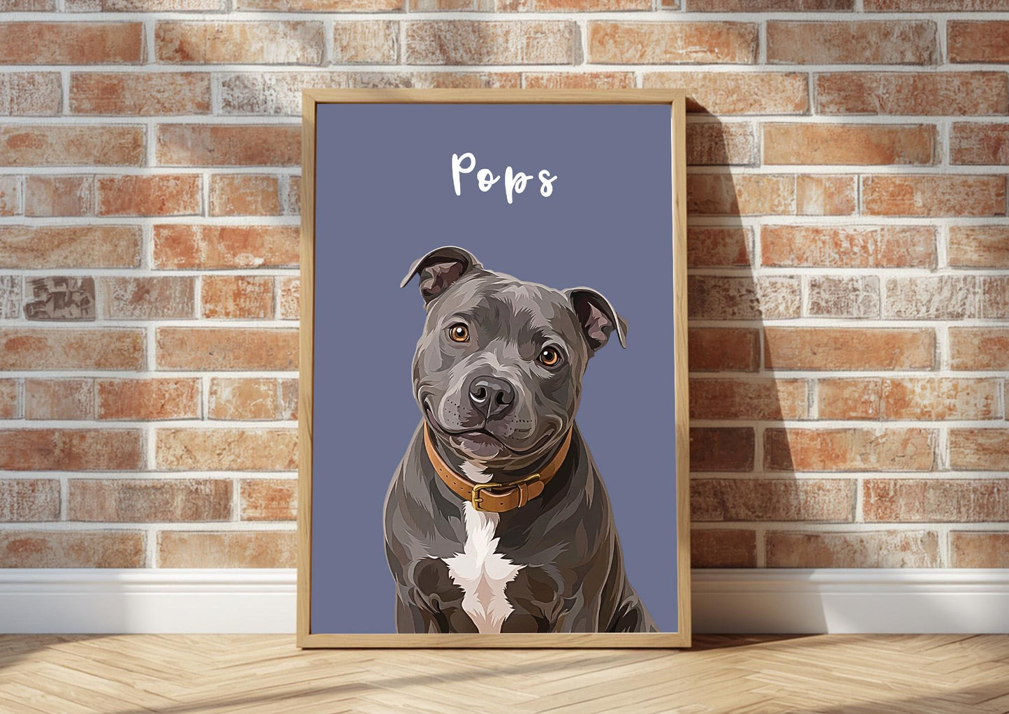 Custom Dog Portrait From Photo, Personalised Dog Print, Cat Memorial Gift, Pet Lover Gift, Pet Wall Art, Staffordshire Bull Terrier __etsy:8108582165