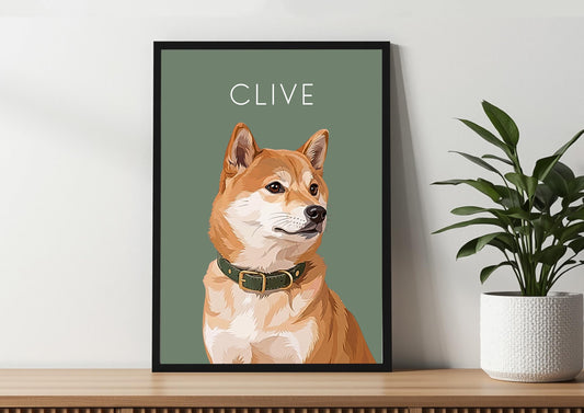 Custom Dog Portrait From Photo, Personalised Dog Print, Cat Memorial Gift, Pet Lover Gift, Pet Wall Art, __etsy:8108278747