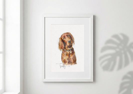 Custom Dog Watercolour Portrait | Personalised Pet Portrait | Pet Illustration | Dog Lover Gift | Pencil Outline Hand Painted __etsy:7898161833