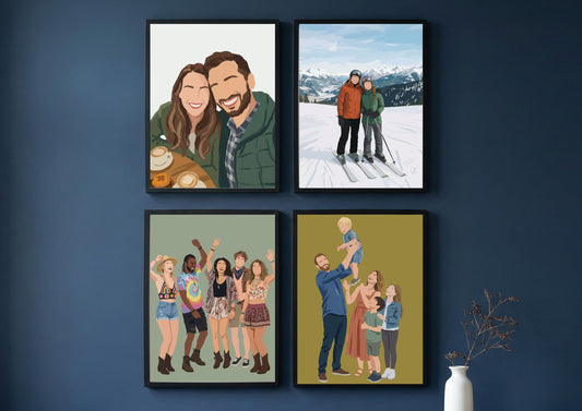 Custom Faceless Vector Portrait From Photo | Personalised Modern Art Gift For Family, Friends, Couples, Anniversary | Digital Illustration __etsy:7846684298