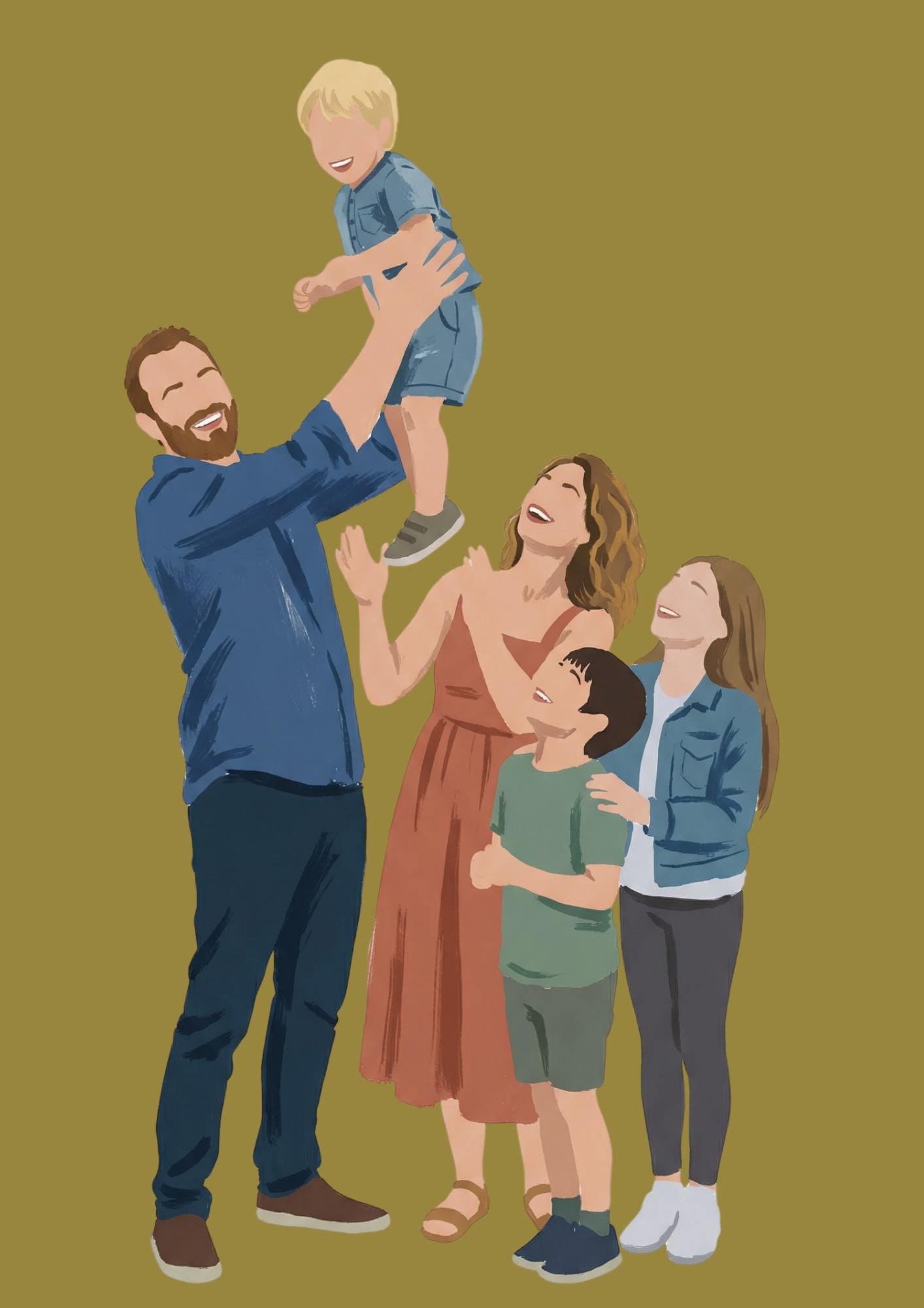 Custom Faceless Vector Portrait From Photo | Personalised Modern Art Gift For Family, Friends, Couples, Anniversary | Digital Illustration __etsy:7846627250