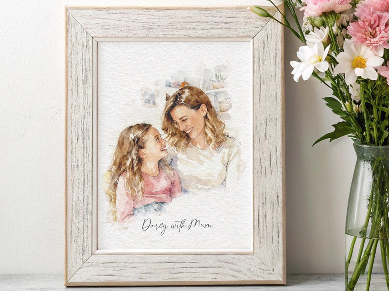 Custom Family Mum Gift Portrait From Photo - Present Idea For Mum, Grandma, Nana __etsy:7237602012