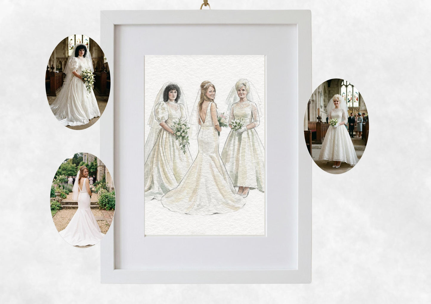 Custom Generation Bride and Mother Of The Bride Portrait | Bride Gift | Mother Of Bride Gift | Photos To Art __etsy:7908354027