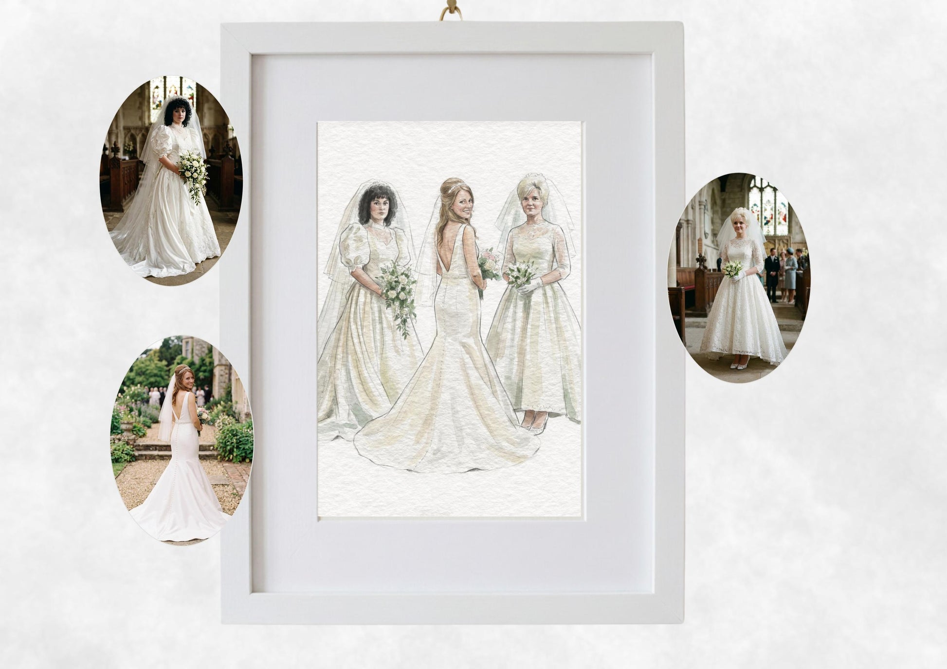 Custom Generation Bride and Mother Of The Bride Portrait | Bride Gift | Mother Of Bride Gift | Photos To Art __etsy:7860400780