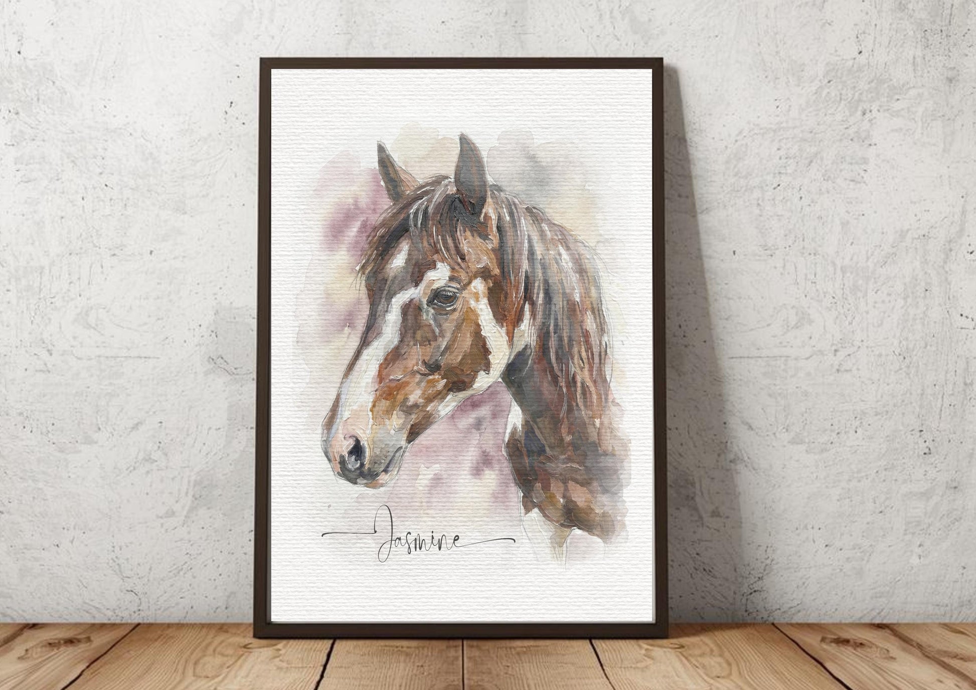 Custom Horse Watercolour Art Painting | Horse and Owner Portrait From Photo | Equestrian Illustration __etsy:7897213637
