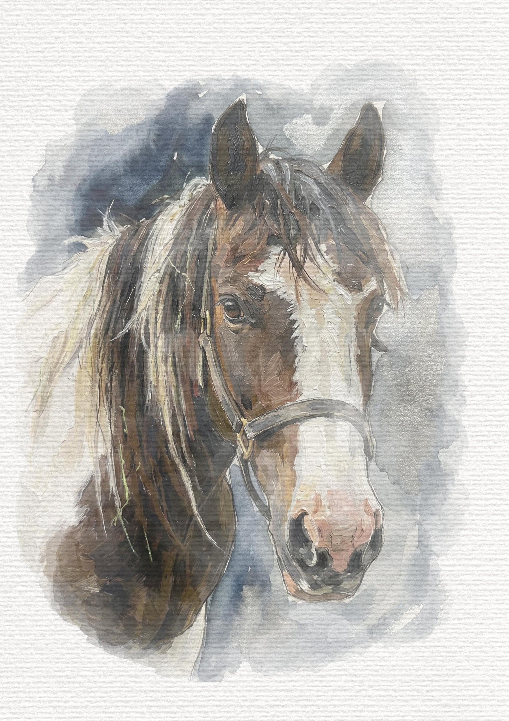 Custom Horse Watercolour Art Painting | Horse and Owner Portrait From Photo | Equestrian Illustration __etsy:7849150000