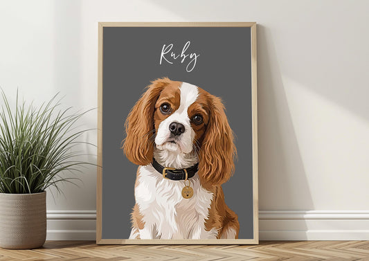 Custom Pet Portrait From Photo, Personalised Dog Print, Cat Memorial Gift, Pet Lover Gift, Pet Wall Art, Siberian Husky __etsy:8059308140