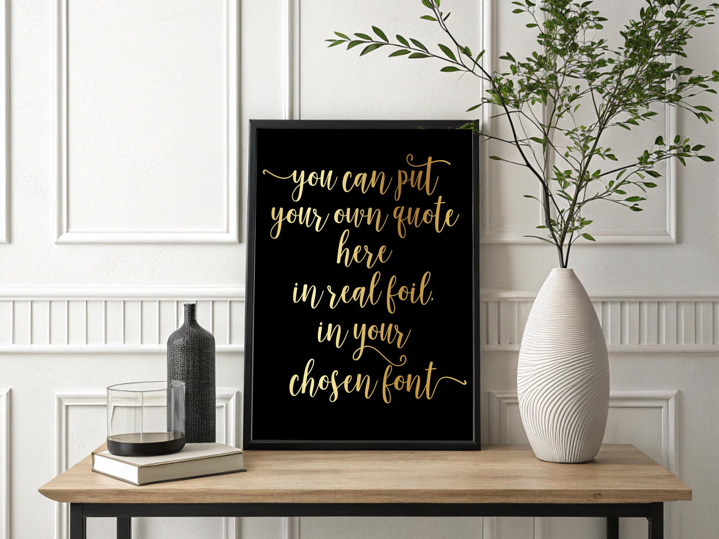 Custom Quote Foil Print, Personalized Typography, Handmade in UK __etsy:7354083031