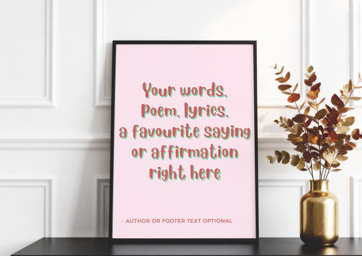 Custom Quote Shadow Typography Print, Lyrics, Song, Saying, Message Personalised, Your Own Words, Poem __etsy:7360372285