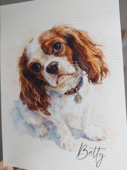 Dog Portrait Hand Painted Watercolour Style | Pet Photo to Art Print | Digital Hand-Finished Pet Illustration | Unique Dog Lover Gift __etsy:7350311673