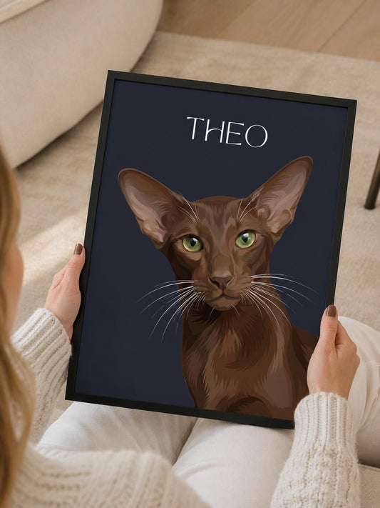 Personalised Cat Portrait From Photo, Custom Pet Portrait, Cat Lover Gift, Custom Cat Print, Pet Memorial Artwork __etsy:8136475809