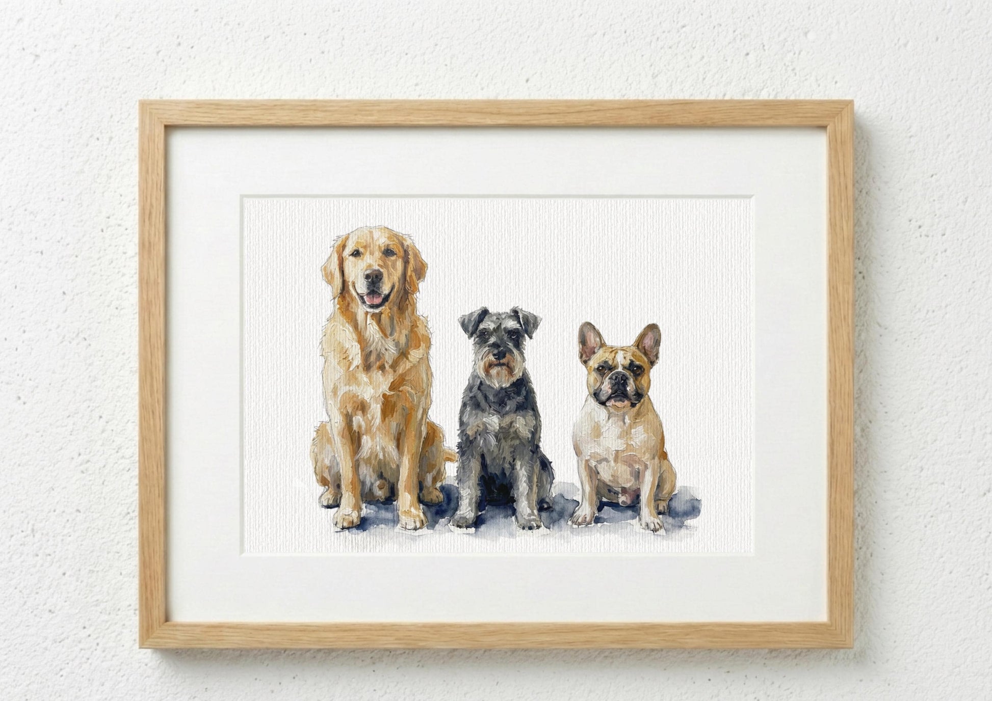 Photomerge Custom Dog Watercolour Portrait | Personalised Pet Portrait | Pet Illustration | Dog Lover Gift | Pencil Outline Hand Painted, __etsy:7855171046