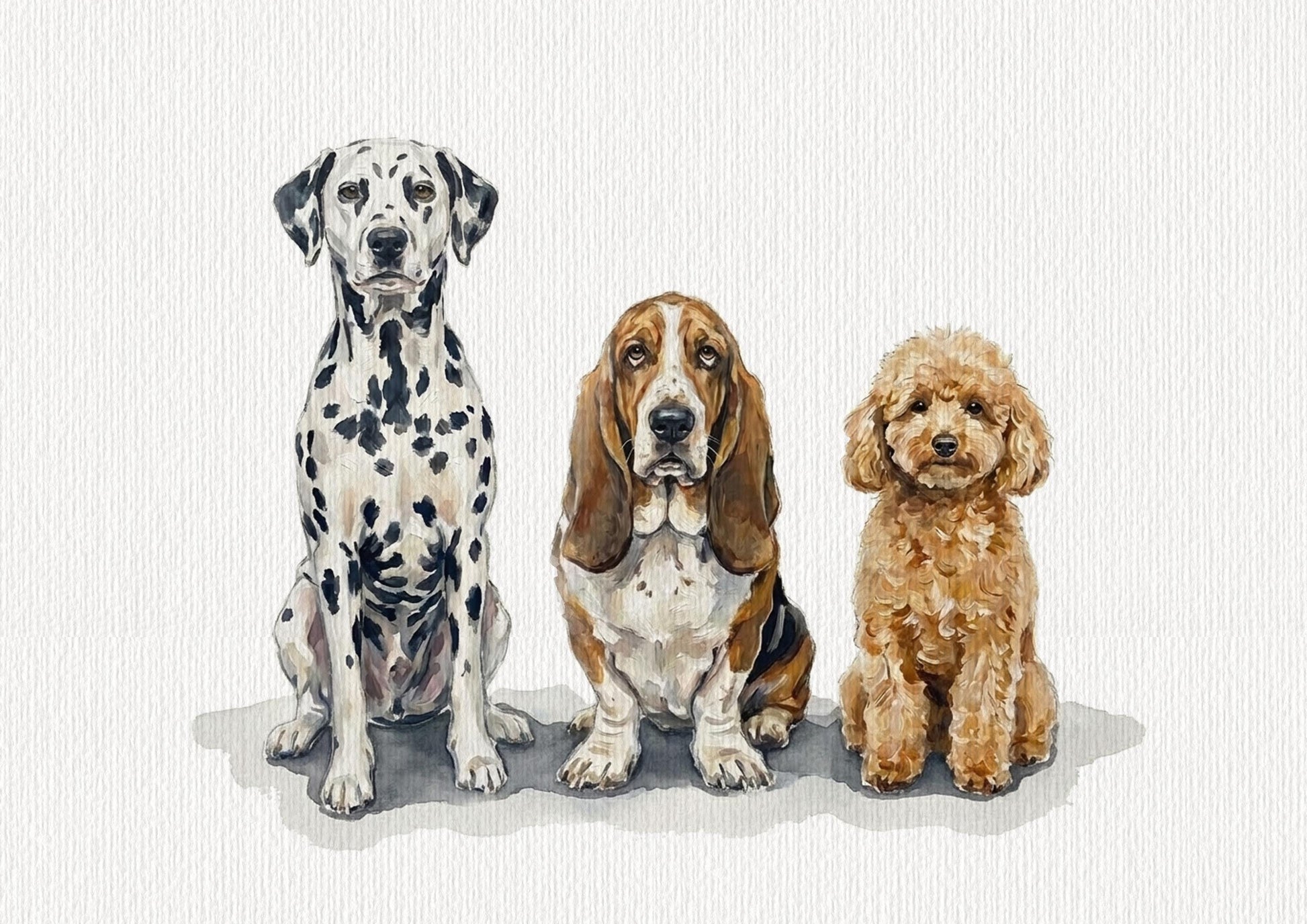Photomerge Custom Dog Watercolour Portrait | Personalised Pet Portrait | Pet Illustration | Dog Lover Gift | Pencil Outline Hand Painted, __etsy:7855246786
