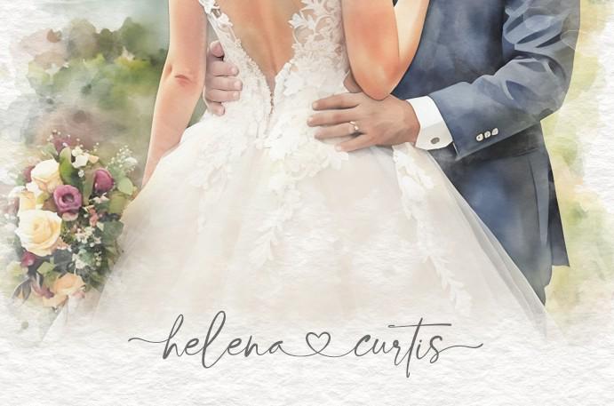 Wedding Art From Photo Watercolour Style Portrait Gift | Anniversary Gift | Personalised Art Picture __etsy:7227124156