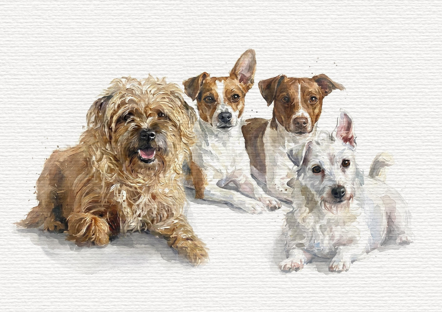 Photo-Merge Custom Dog Watercolour Portrait | Personalised Pet Portrait Illustration | Style of Pencil Outline Hand Painted Watercolour __etsy:8186354829